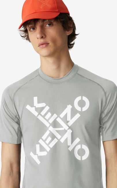 Kenzo Men Kenzo Sport Slim-fit T-shirt Pale Grey